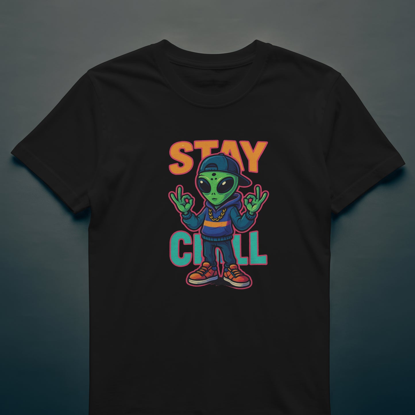 "Stay Chill Alien Tee – Cosmic Street Vibes"