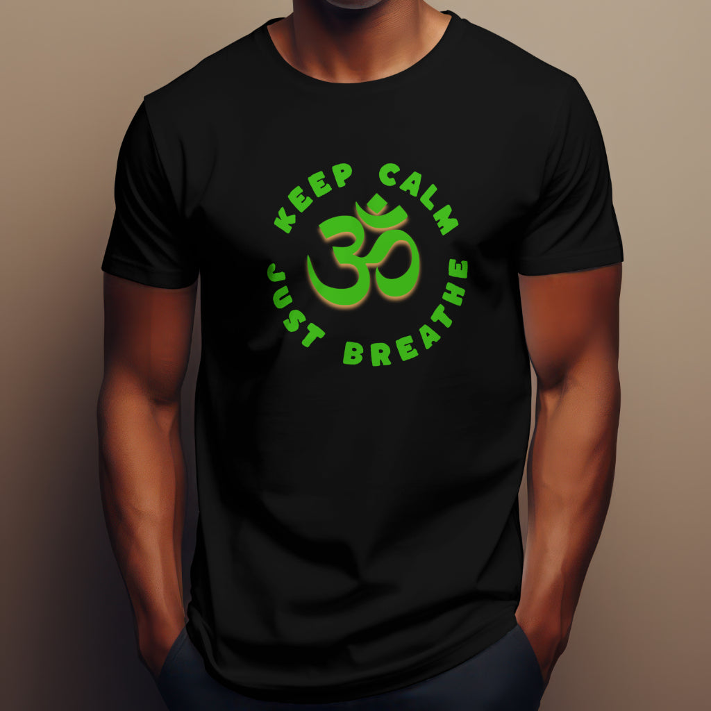 Keep Calm Just Breathe – Spiritual Om T-Shirt