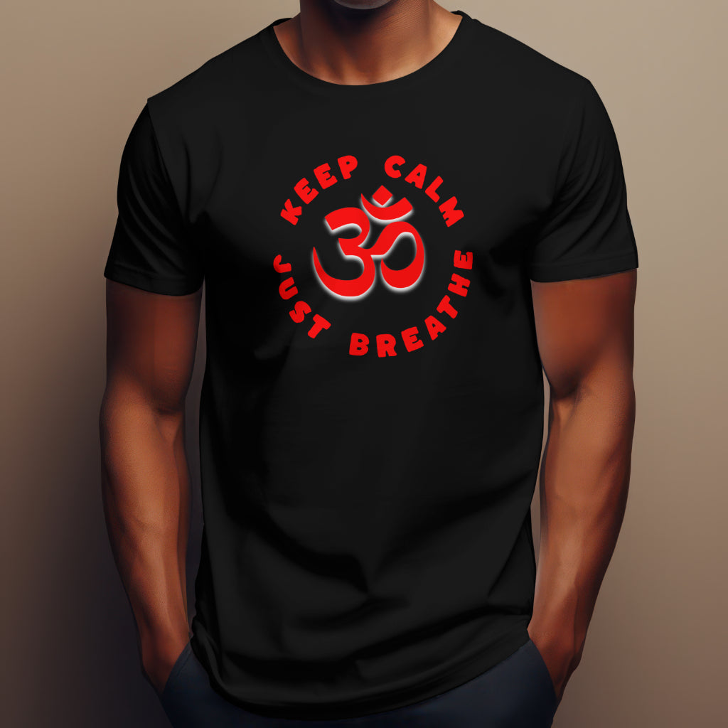 Keep Calm Just Breathe – Spiritual Om T-Shirt