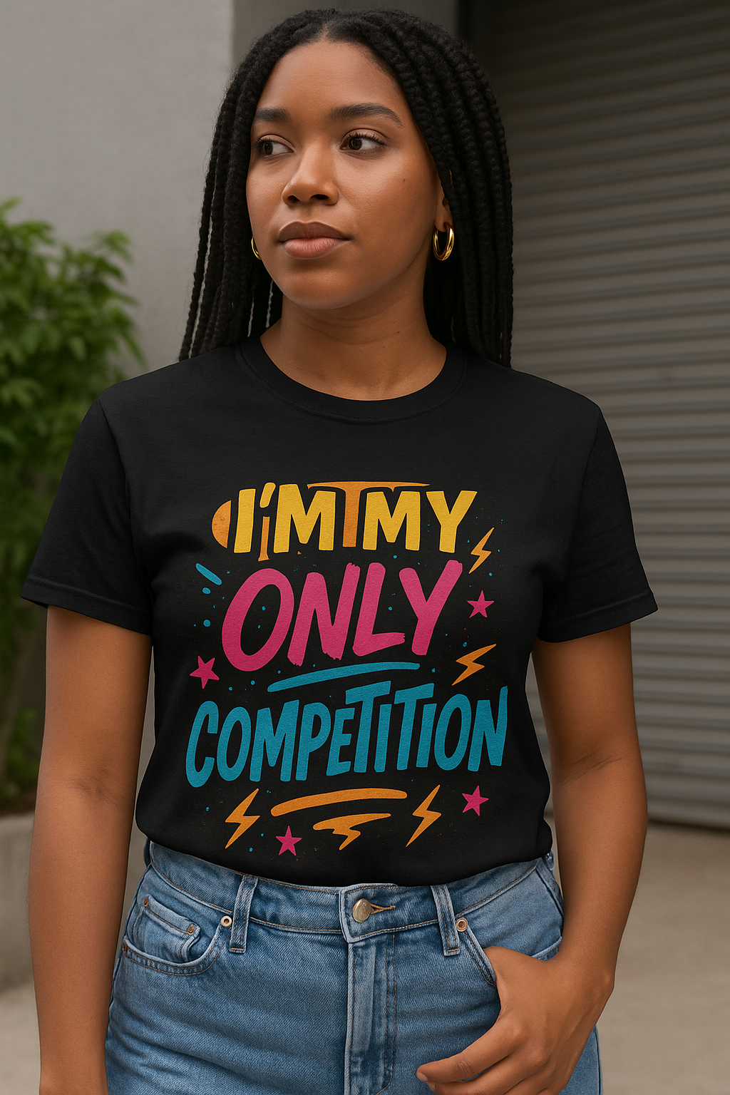 I’m My Only Competition T-Shirt | Bold Urban Streetwear Motivation Tee by Emoceans Planet