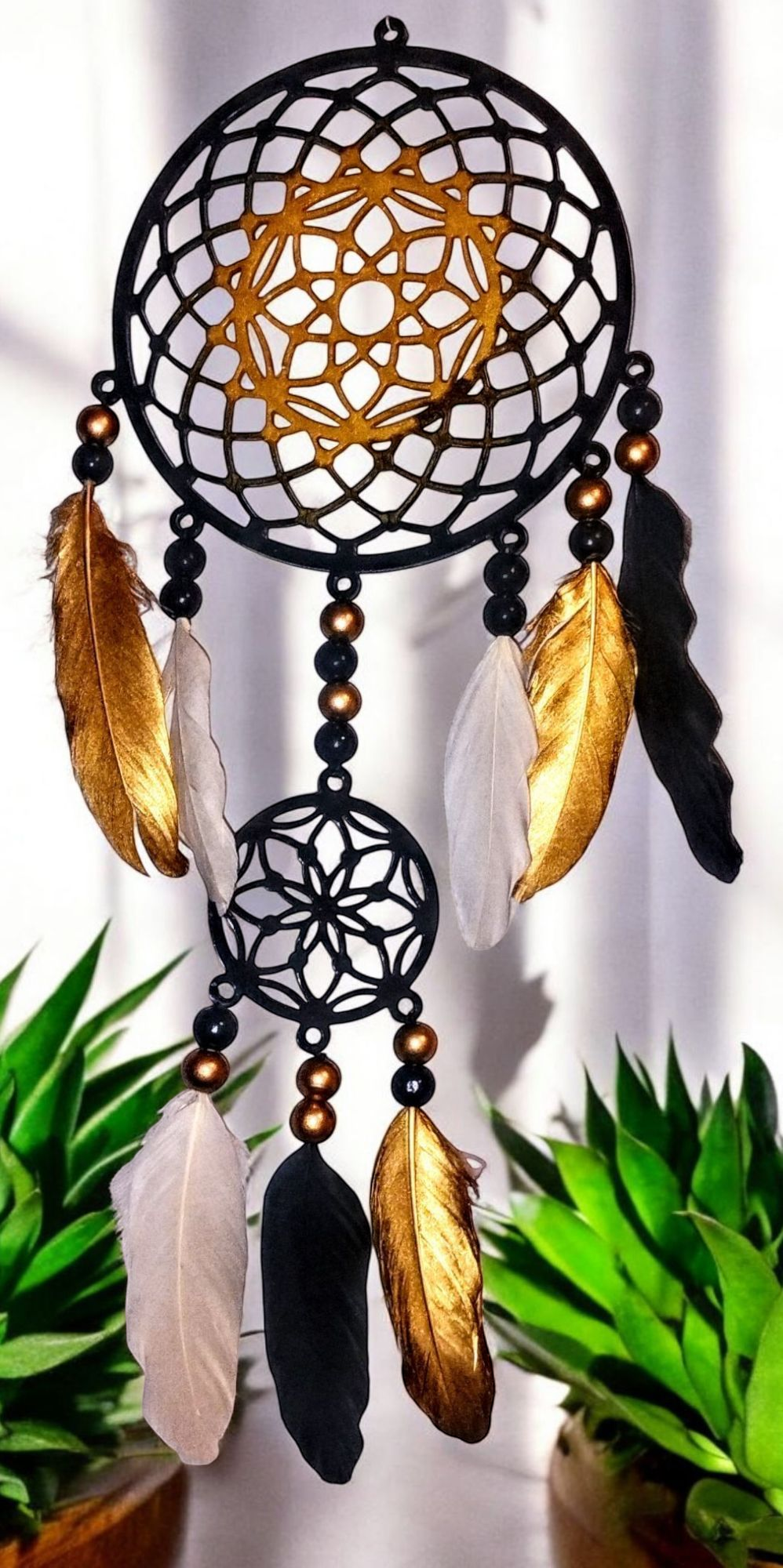 Golden Harmony Resin Dream Catcher