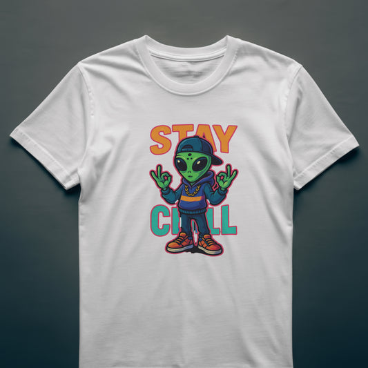 "Stay Chill Alien Tee – Cosmic Street Vibes"