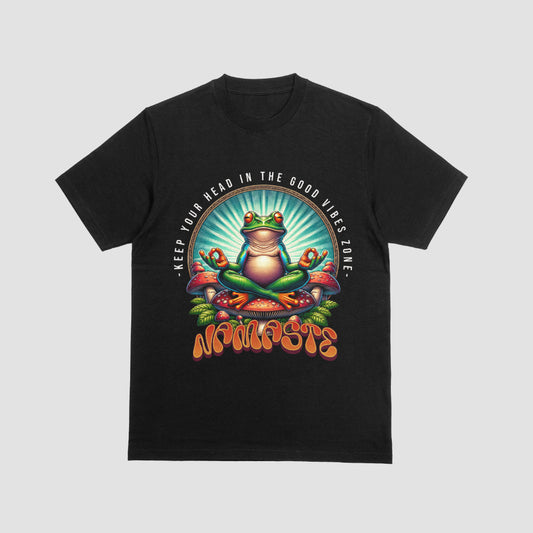 Keep Your Head in the Good Vibes Zone – Meditating Frog Tee