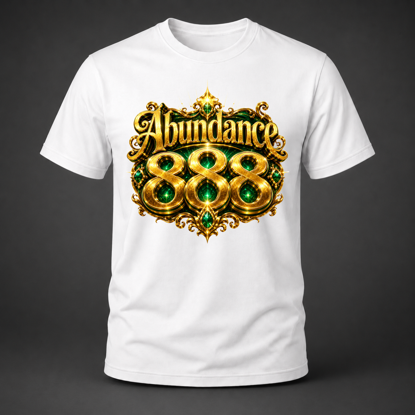 Abundance 888 Emerald & Gold Manifestation T-Shirt