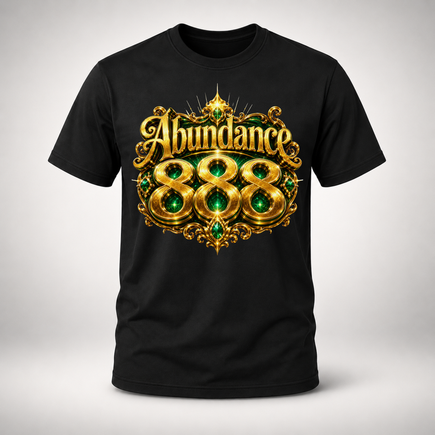 Abundance 888 Emerald & Gold Manifestation T-Shirt