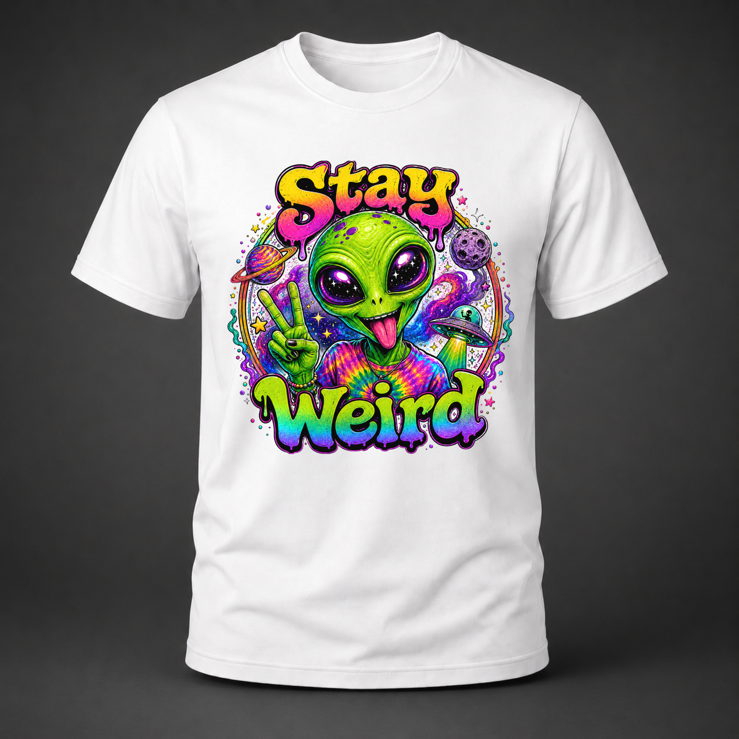 Stay Weird Alien Graphic Tee