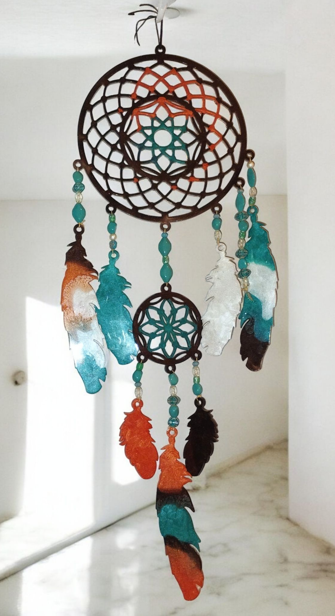 Sunset Spirit Dreamcatcher” – Handcrafted Resin Art